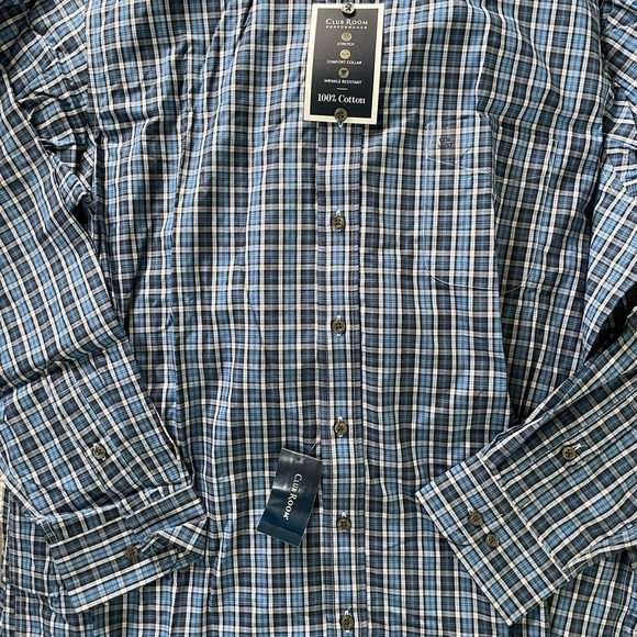 Club Room Mens Plaid Regular Fit Button-Down Shirt - Picture 5 of 7